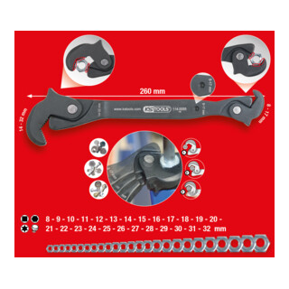 KS Tools eenhandige multifunctionele sleutel, 8-17/14-32mm