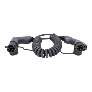 KS Tools efuturo spiraal laadkabel type 2 naar type 1 stekker, 1 fase, tot 3,7 kW, 16 A, 230 V, mode 3, 5 meter