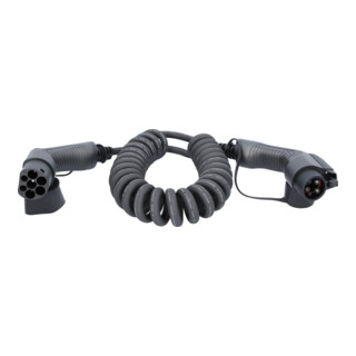 KS Tools efuturo spiraal laadkabel type 2 naar type 1 stekker, 1 fase, tot 7,4 kW, 32 A, 230 V, mode 3, 5 meter