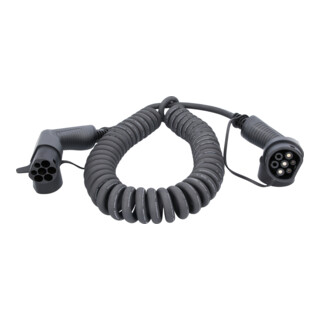 KS Tools efuturo spiraal laadkabel type 2 naar type 2 stekker, 1 fase, tot 7,4 kW, 32 A, 230 V, mode 3, 5 meter