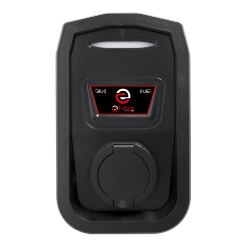 KS Tools efuturo wallbox met stopcontact type 2, 1 fase, tot 3,7 kW, 16 A, 230 V, mode 3, met RFID-toegangscontrole, met elektriciteitsmeter