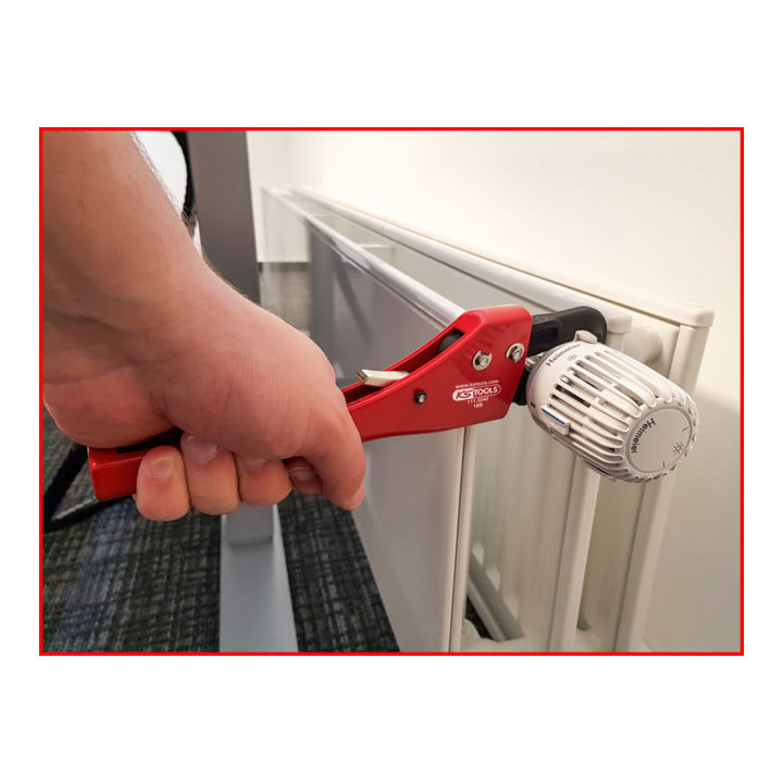 KS Tools Einhand-Ratschen-Rohrzange mit verstellbarem Kopf