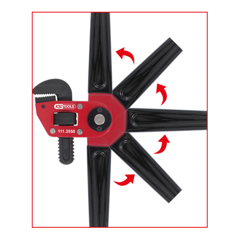 KS Tools Einhand-Rohrzange 1.1/2" mit verstellbarem Kopf
