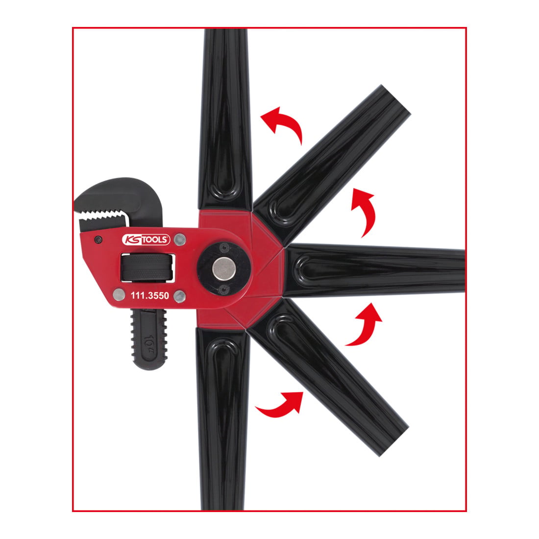 KS Tools Einhand-Rohrzange 1.1/2" mit verstellbarem Kopf