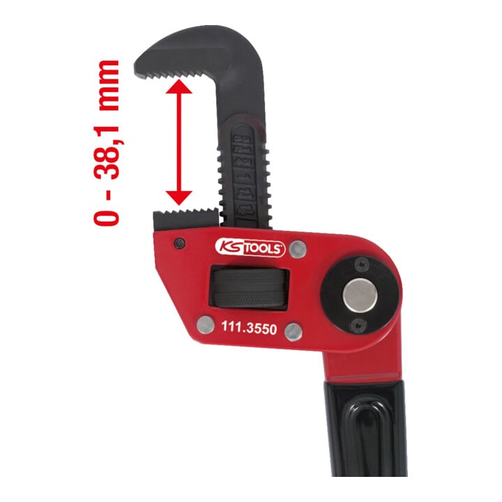 KS Tools Einhand-Rohrzange 1.1/2" mit verstellbarem Kopf