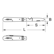KS Tools Elektriker-Klappmesser, 1 Klinge mit Abisolierfunktion