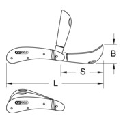 KS Tools Elektriker-Klappmesser, 1 Sichel- und eine gerade Klinge-4