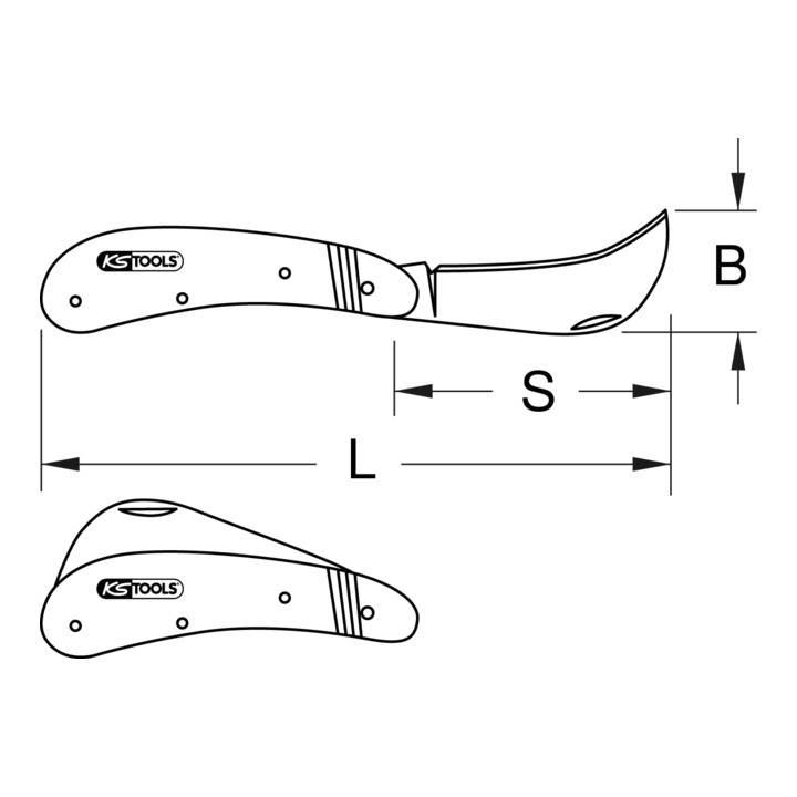 KS Tools Elektriker-Klappmesser, 1 Sichelklinge