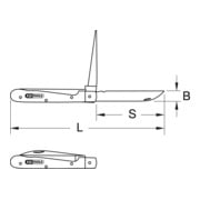 KS Tools Elektriker-Klappmesser, 2 Spitzklingen-4