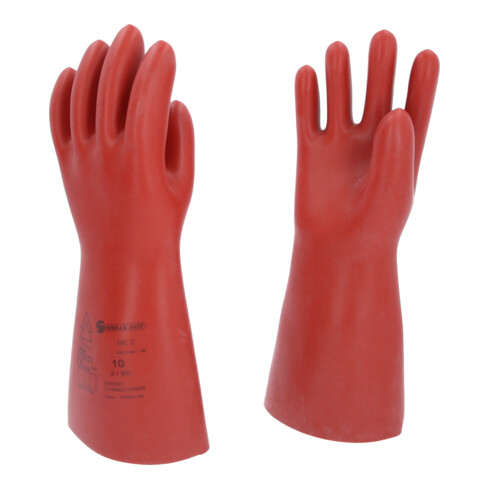 KS Tools Elektriker-Schutzhandschuh mit mechanischem Schutz, Größe 10, Klasse 2, rot