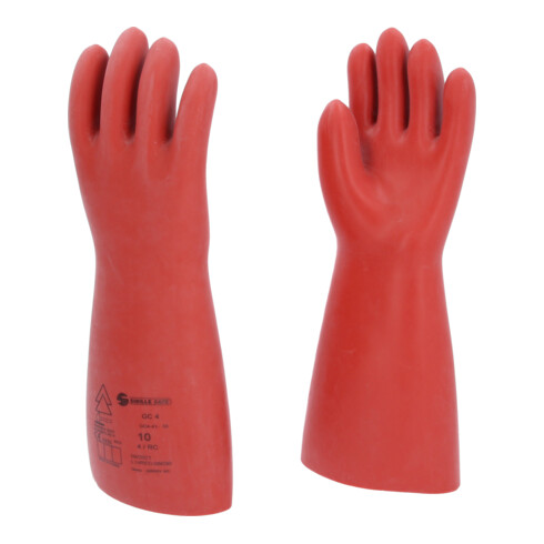 KS Tools Elektriker-Schutzhandschuh mit mechanischem Schutz, Größe 10, Klasse 4, rot