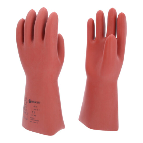KS Tools Elektriker-Schutzhandschuh mit mechanischem Schutz, Größe 11, Klasse 0, rot