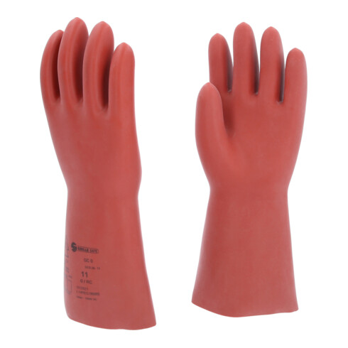 KS Tools Elektriker-Schutzhandschuh mit mechanischem Schutz, Größe 11, Klasse 0, rot