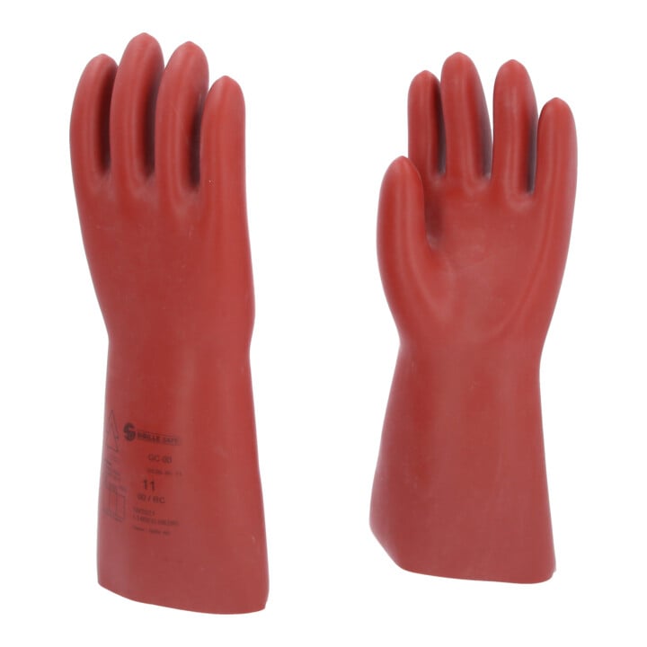 KS Tools Elektriker-Schutzhandschuh mit mechanischem Schutz, Klasse 00, rot