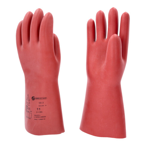 KS Tools Elektriker-Schutzhandschuh mit mechanischem Schutz, Größe 11, Klasse 2, rot