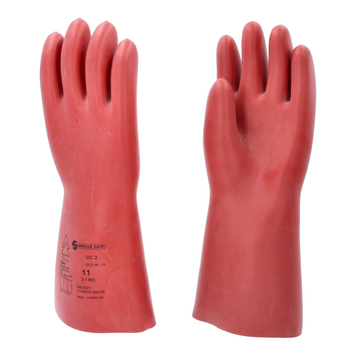 KS Tools Elektriker-Schutzhandschuh mit mechanischem Schutz, Größe 11, Klasse 2, rot