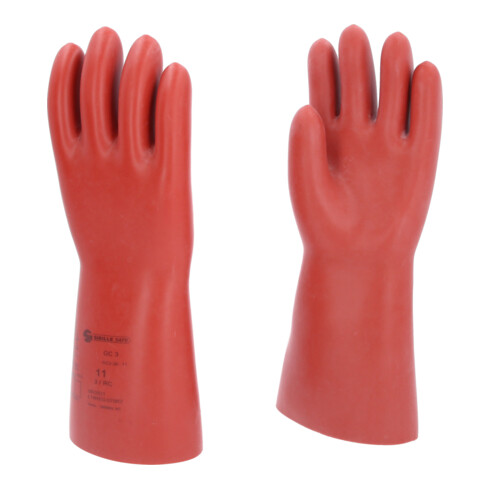 KS Tools Elektriker-Schutzhandschuh mit mechanischem Schutz, Größe 11, Klasse 3, rot
