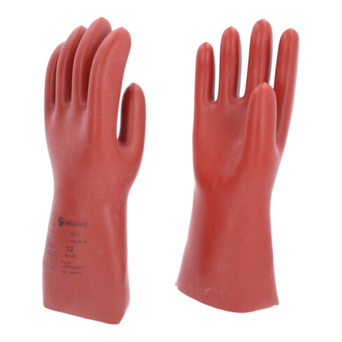 KS Tools Elektriker-Schutzhandschuh mit mechanischem Schutz, Größe 12, Klasse 0, rot