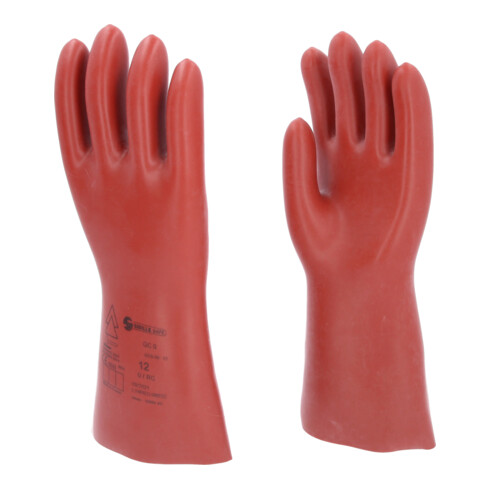 KS Tools Elektriker-Schutzhandschuh mit mechanischem Schutz, Größe 12, Klasse 0, rot