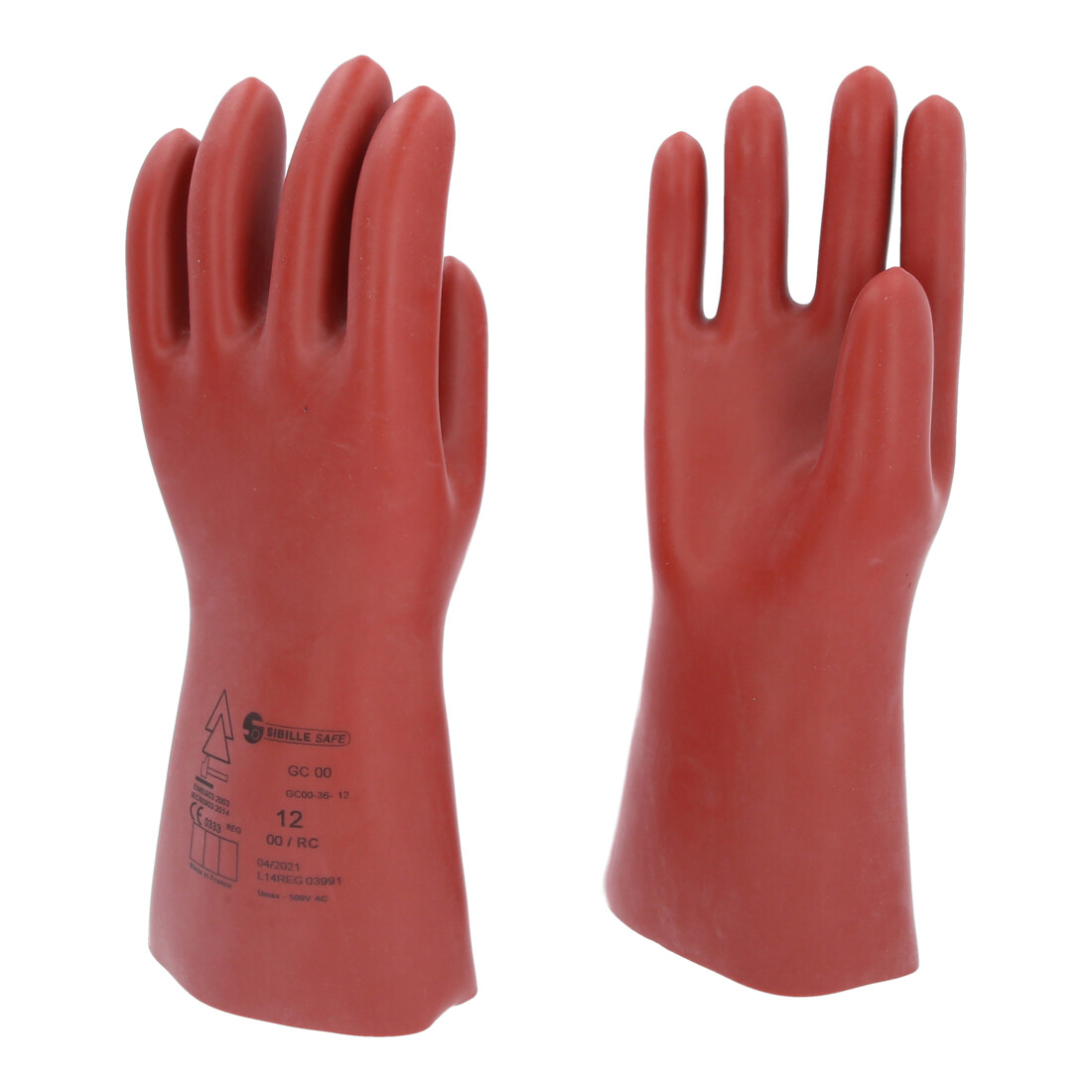 KS Tools Elektriker-Schutzhandschuh mit mechanischem Schutz, Größe 12, Klasse 00, rot