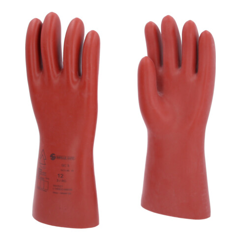KS Tools Elektriker-Schutzhandschuh mit mechanischem Schutz, Größe 12, Klasse 3, rot