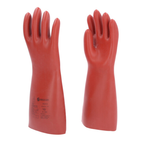 KS Tools Elektriker-Schutzhandschuh mit mechanischen und thermischen Schutz, Größe 10, Klasse 0, rot 10117.0007