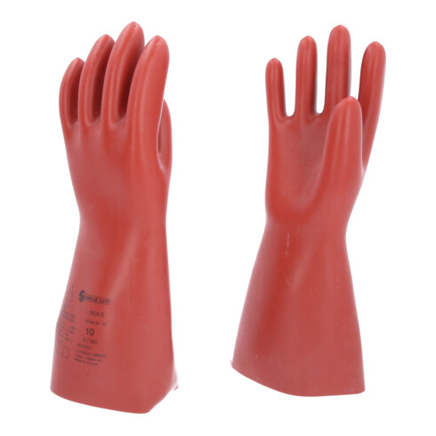 KS Tools Elektriker-Schutzhandschuh mit mechanischen und thermischen Schutz, Größe 10, Klasse 0, rot 10117.0087