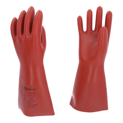 KS Tools Elektriker-Schutzhandschuh mit mechanischen und thermischen Schutz, Größe 10, Klasse 00, rot