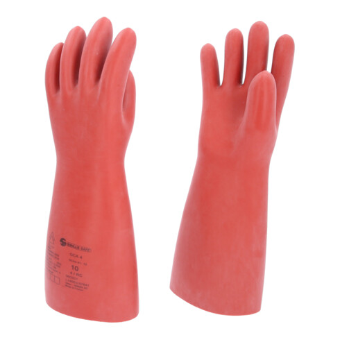 KS Tools Elektriker-Schutzhandschuh mit mechanischen und thermischen Schutz, Größe 10, Klasse 4, rot