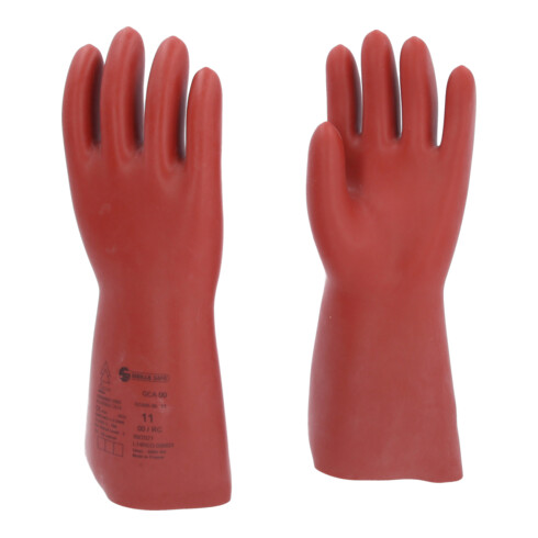 KS Tools Elektriker-Schutzhandschuh mit mechanischen und thermischen Schutz, Größe 11, Klasse 00, rot