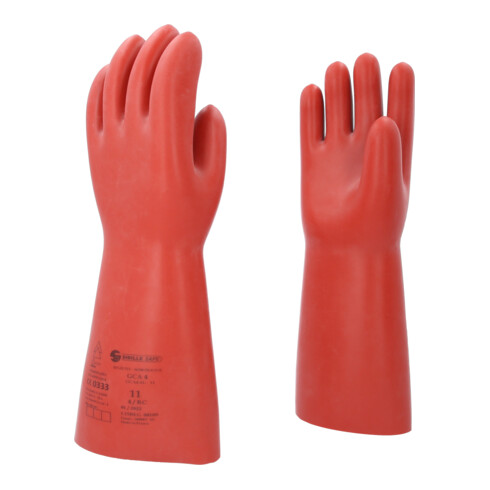 KS Tools Elektriker-Schutzhandschuh mit mechanischen und thermischen Schutz, Größe 11, Klasse 4, rot