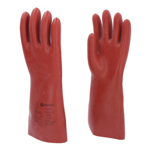 KS Tools Elektriker-Schutzhandschuh mit mechanischen und thermischen Schutz, Größe 12, Klasse 0, rot 12117.0009