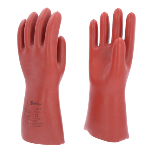 KS Tools Elektriker-Schutzhandschuh mit mechanischen und thermischen Schutz, Größe 12, Klasse 0, rot 12117.0089
