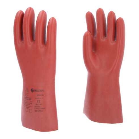 KS Tools Elektriker-Schutzhandschuh mit mechanischen und thermischen Schutz, Größe 12, Klasse 00, rot