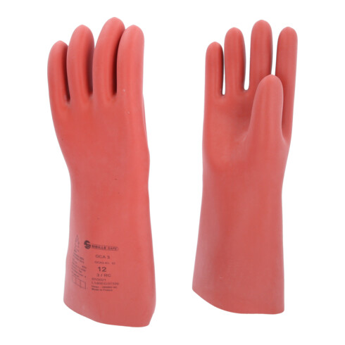 KS Tools Elektriker-Schutzhandschuh mit mechanischen und thermischen Schutz, Größe 12, Klasse 3, rot 12117.0015