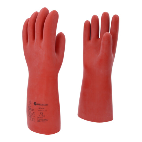 KS Tools Elektriker-Schutzhandschuh mit mechanischen und thermischen Schutz, Größe 12, Klasse 4, rot