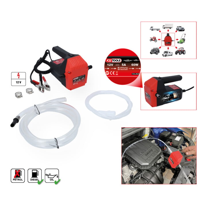 KS Tools Elektrische Öl-Absaug- und Umfüllpumpe