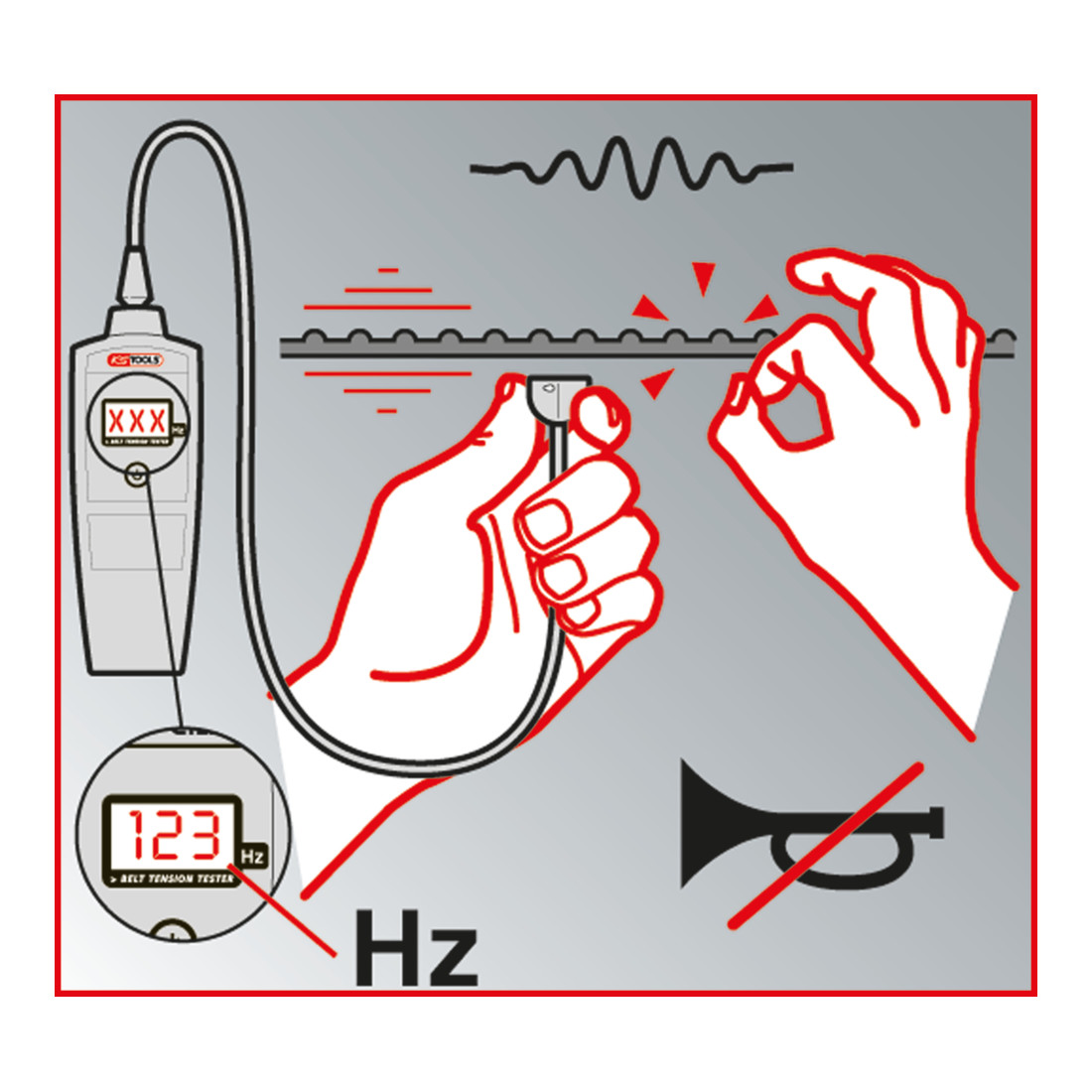 KS Tools elektronische riem spanning tester HZ