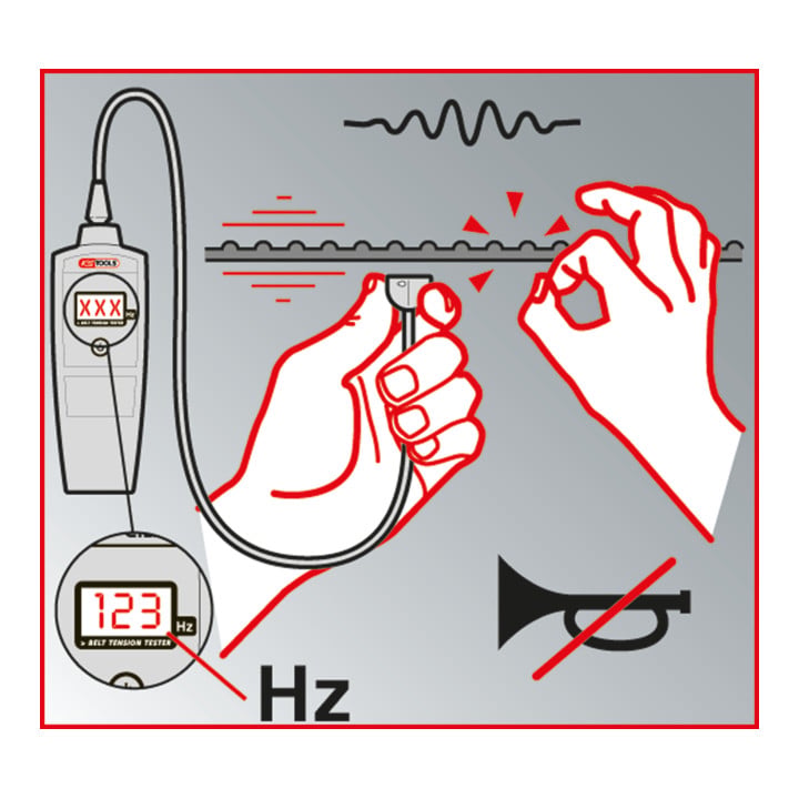 KS Tools Elektronischer Riemenspannungs-Prüfer HZ