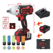 KS Tools eMONSTER 1/2" brushless accu-slagschroefmachineset, 9-dlg