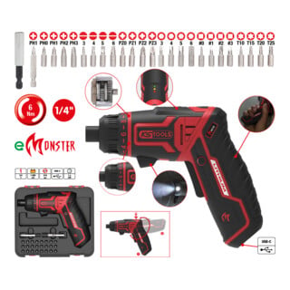 KS Tools eMONSTER 1/4" Akku-Bit-Schrauber-Satz, 27-tlg.