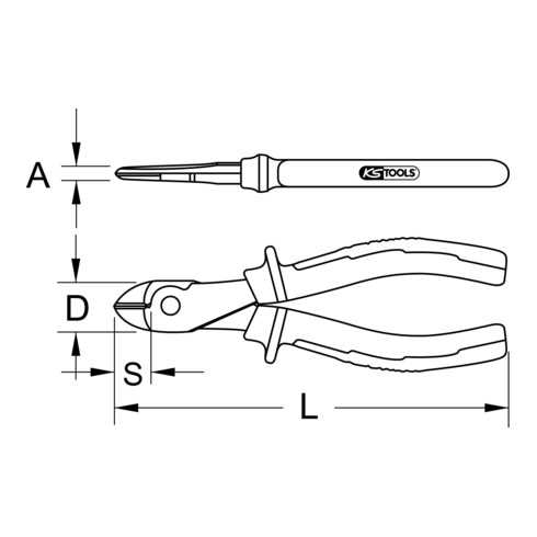 KS Tools ERGOTORQUE Kraft-Seitenschneider