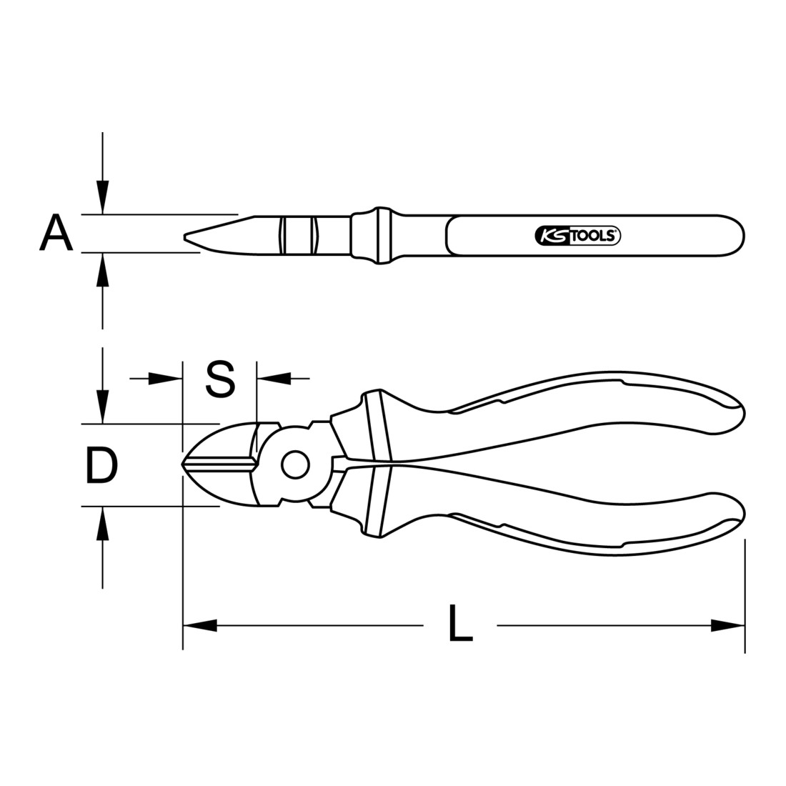 KS Tools ERGOTORQUE VDE Diagonal-Seitenschneider, 160mm