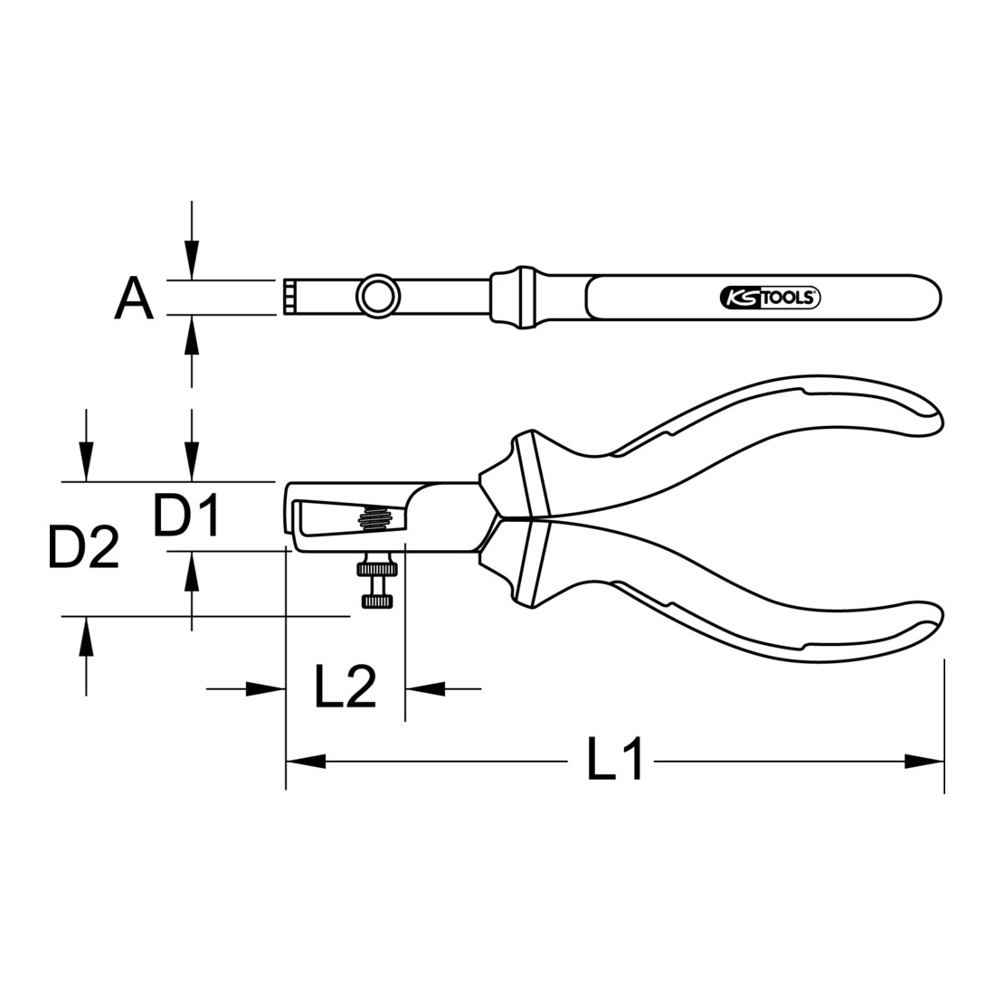 KS Tools ERGOTORQUE VDE draadafstriptang, 160mm