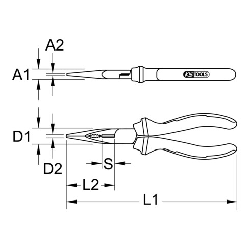 KS Tools ERGOTORQUE VDE Flachrundzange