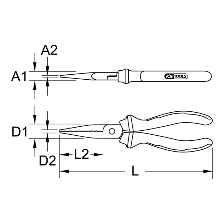 KS Tools ERGOTORQUE VDE Flachzange, 165mm