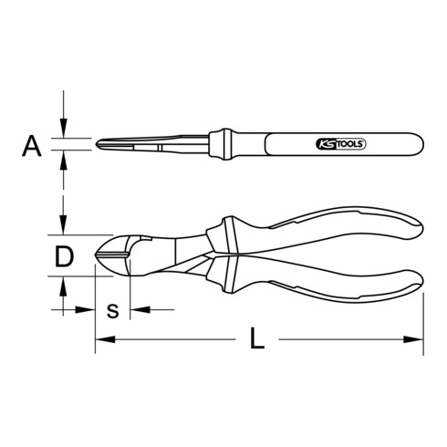 KS Tools ERGOTORQUE VDE Kraft-Seitenschneider 22.5 mm