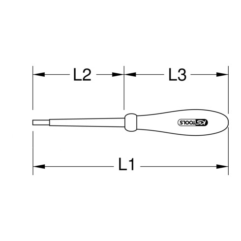 KS Tools ERGOTORQUE VDE Tournevis à douille carrée n°1, 255mm