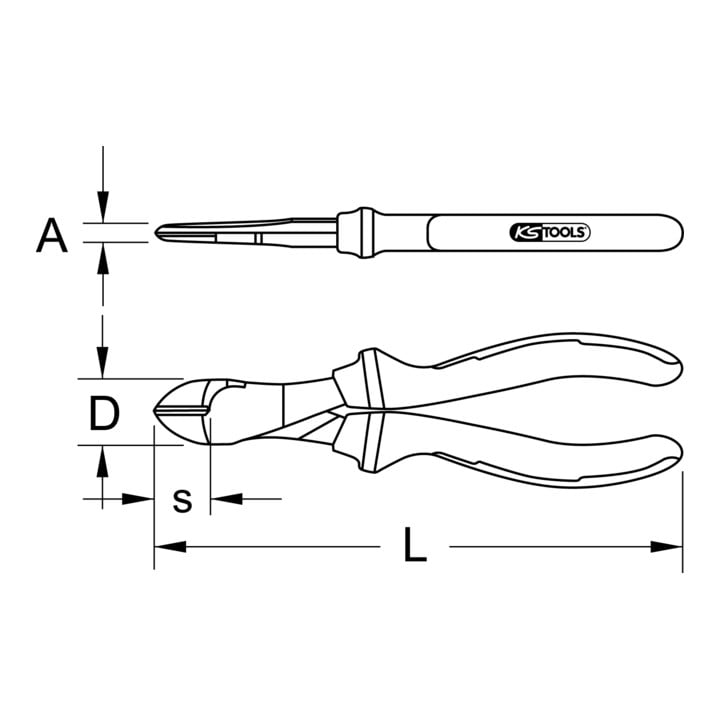 KS Tools ERGOTORQUE VDE zijkniptang, 185mm