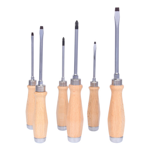 KS Tools ERGOTORQUE WOODmax Schlag-Schraubendreher-Satz, 6-teilig